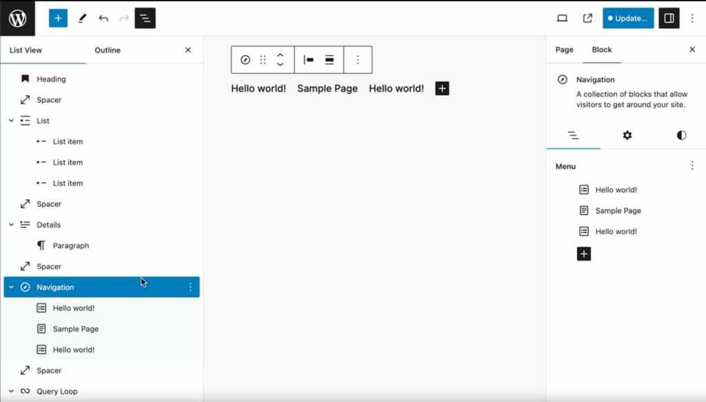 Navigation links
